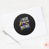 Ich trage für das Bewusstsein meines Bruderkrebses Runder Aufkleber (Umschlag)