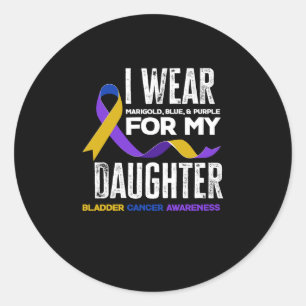 Ich trage für meine Tochter-Blase-Krebs-Bewusstsei Runder Aufkleber