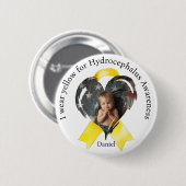 Ich trage Gelb für das Hydrocephalus-Bewusstsein F Button (Vorne & Hinten)