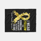 Ich trage Gelb für jemanden, der Suizidprävention Fleecedecke (Vorderseite (Horizontal))