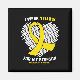 Ich trage Gelb für mein Stepson Childhood Cancer A Magnet