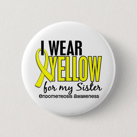 Ich trage Gelb für meinen Schwester10 Button (Vorderseite)