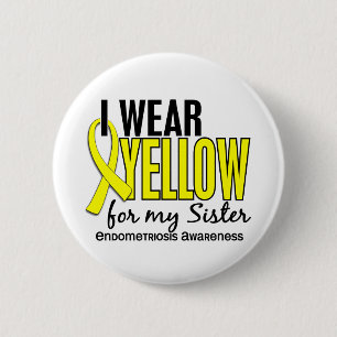 Ich trage Gelb für meinen Schwester10 Button