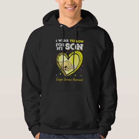 Ich trage Gelb für meinen Sohn, der Sarcoma-Bewuss Hoodie (Vorderseite)