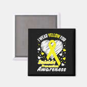 Ich trage Gelb für Selbstmordprävention Magnet (Vorderseite/Rückseite)