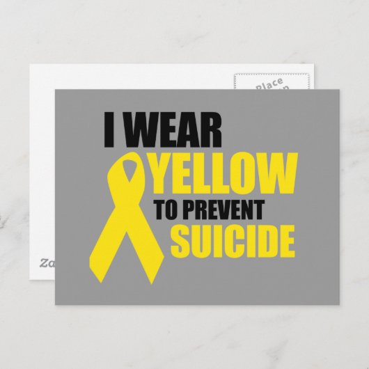 Ich trage Gelb, um Selbstmord zu verhindern Postkarte (Vorne/Hinten)