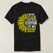 Ich trage Gelbes Sarcoma Knochenkrebs-Bewusstsein T-Shirt (Design vorne)