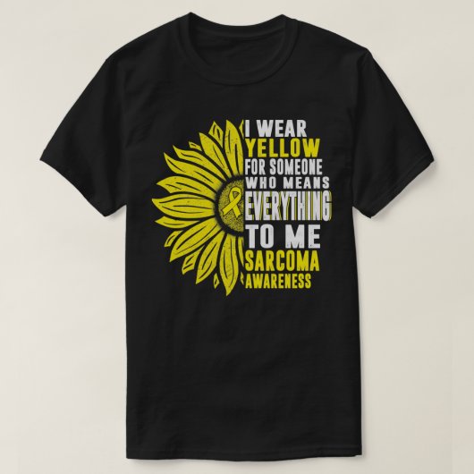 Ich trage Gelbes Sarcoma Knochenkrebs-Bewusstsein T-Shirt (Design vorne)
