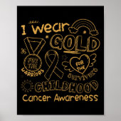 Ich trage Gold für das Baby Cancer Awareness Gol Poster (Vorne)