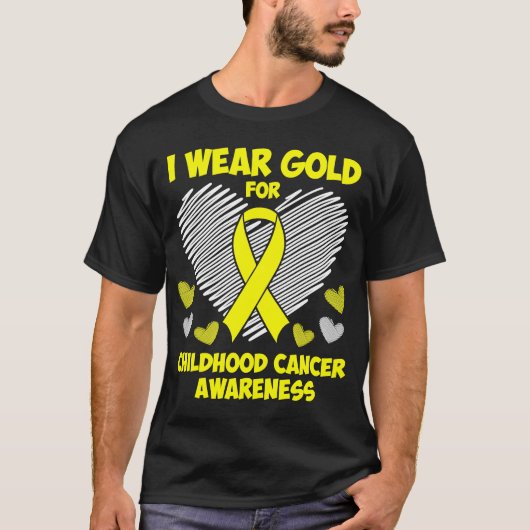 Ich trage Gold für das Bewusstsein für Kinderkrebs T-Shirt (Vorderseite)