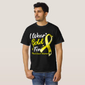 Ich trage Gold für das Bewusstsein für Krebs bei K T-Shirt (Vorne ganz)