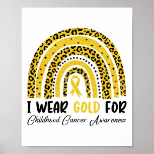 Ich trage Gold für das Bewusstsein für Krebs im Ki Poster