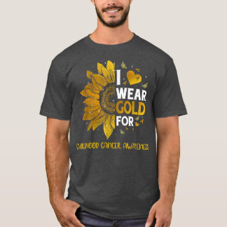 Ich trage Gold für das Bewusstsein für Krebs im Ki T-Shirt