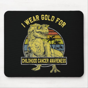 Ich trage Gold für das Kinderkrebsbewusstsein Dino Mousepad
