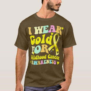 Ich trage Gold für das Krebsbewusstsein von Kinder T-Shirt