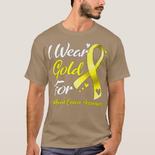 Ich trage Gold für das Krebsbewusstsein von Kinder T-Shirt
