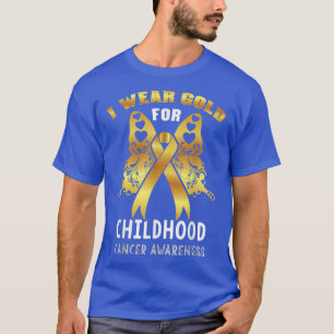Ich trage Gold für das Krebsbewusstsein von Kinder T-Shirt