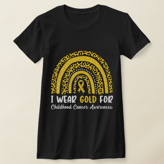 Ich trage Gold für Kinderkrebs-Bewusstsein Regenbo T-Shirt (Ablage )