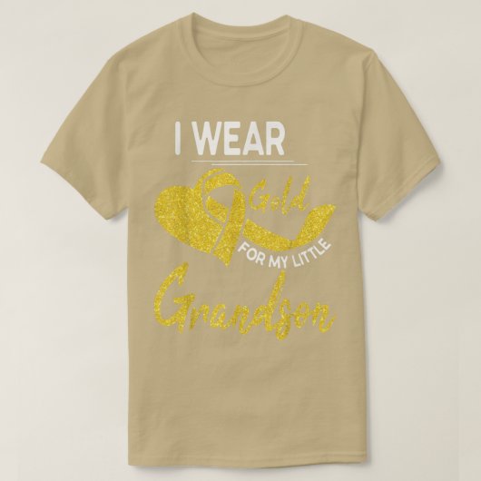 Ich trage Gold für kleinen Grandson-Kinderkrebs A T-Shirt (Design vorne)
