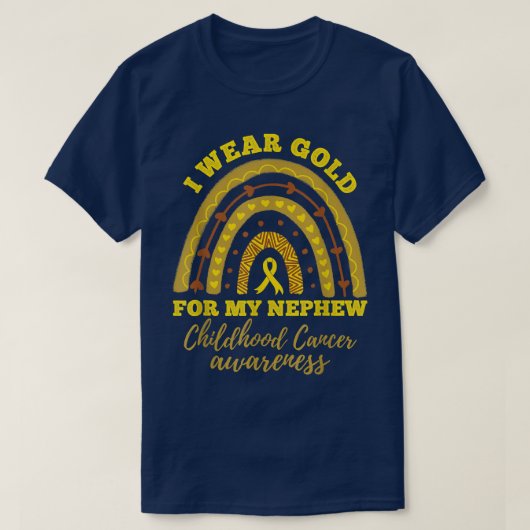 Ich trage Gold für mein Nephew-Kinderkrebs-Bewusst T-Shirt (Design vorne)