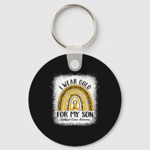 Ich trage Gold für mein Sohn, das Krebsbewusstsein Schlüsselanhänger