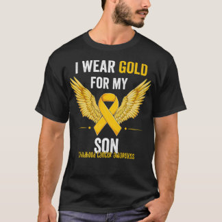 Ich trage Gold für mein Sohn, das Krebsbewusstsein T-Shirt
