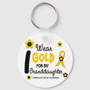 Ich trage Gold für meine Enkelin 12 BLUMEN-VERSIO Schlüsselanhänger