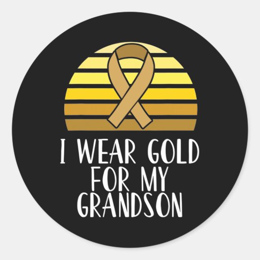 Ich trage Gold für meine Grandson Childhood Cancer Runder Aufkleber (Vorderseite)