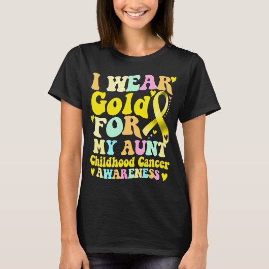 Ich trage Gold für meine Tante Krebsbewusstsein im T-Shirt (Vorderseite)