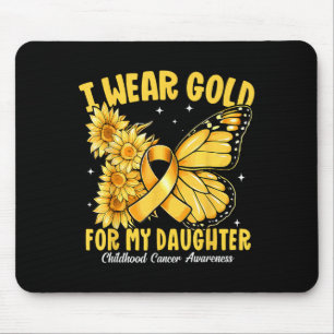 Ich trage Gold für meine Tochter Gold Ribbon-Kindh Mousepad