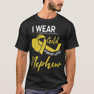 Ich trage Gold für meinen kleinen Nephew-Kinderkre T-Shirt