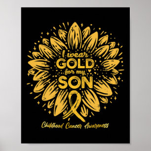 Ich trage Gold für meinen Sohn - Goldene Sonnenblu Poster