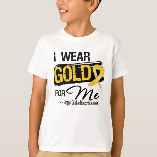 Ich trage Gold für mich Kindheits-Krebs-Band T-Shirt (Vorderseite)