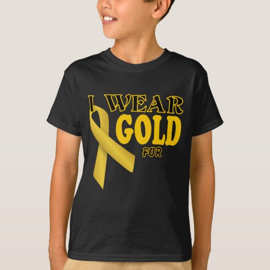 Ich trage Gold für Schablone T-Shirt (Vorderseite)