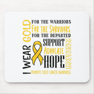 Ich trage Gold für überlebende Kämpfer gegen Kinde Mousepad