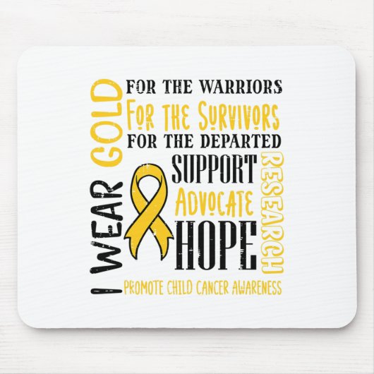 Ich trage Gold für überlebende Kämpfer gegen Kinde Mousepad (Vorne)