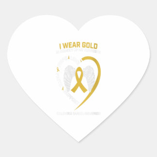 Ich trage Gold im Gedenken an ein Grandson-Kinderg Herz-Aufkleber