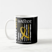 Ich trage Gold Krieger Kindheitskrebs-Bewusstsein  Kaffeetasse (Links)