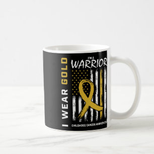 Ich trage Gold Krieger Kindheitskrebs-Bewusstsein Kaffeetasse