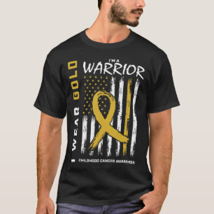 Ich trage Gold Krieger Kindheitskrebsbewusstsein A T-Shirt