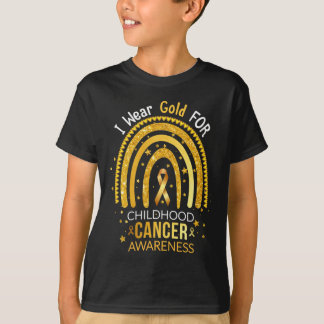 Ich trage Gold-Regenbogen für das Bewusstsein von T-Shirt