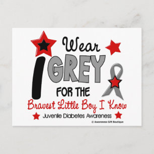 Ich trage Grau 12 Bravest Little Boy Juv Diabetes Postkarte