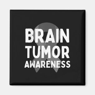 Ich trage Grau für Hirntumor Awareness Gray S Ribb Magnet