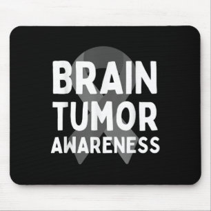 Ich trage Grau für Hirntumor Awareness Gray S Ribb Mousepad