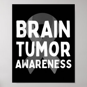 Ich trage Grau für Hirntumor Awareness Gray S Ribb Poster