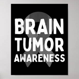 Ich trage Grau für Hirntumor Awareness Gray S Ribb Poster