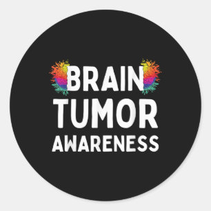 Ich trage Grau für Hirntumor Awareness Gray S Ribb Runder Aufkleber