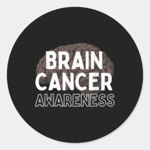 Ich trage Grau für Hirntumor Awareness Gray S Ribb Runder Aufkleber