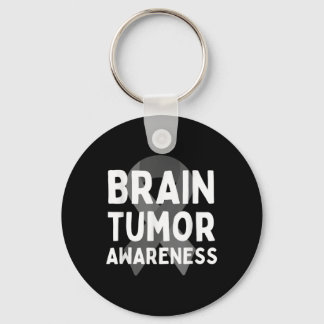 Ich trage Grau für Hirntumor Awareness Gray S Ribb Schlüsselanhänger