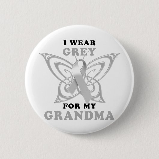 Ich trage Grau für meine Großmutter Button (Vorderseite)